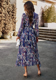 Christabel Floral Printed Maxi Dress - Navy