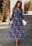 Christabel Floral Printed Maxi Dress - Navy