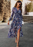 Christabel Floral Printed Maxi Dress - Navy