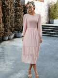 Chana Smocked Midi Dress - Pink